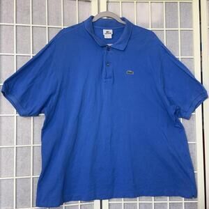 Lacoste BLUE Minimalist Country Club Crocodile Golf Preppy Polo Shirt Size 9 XXL